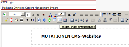 Tabellenränder ein- / ausblenden